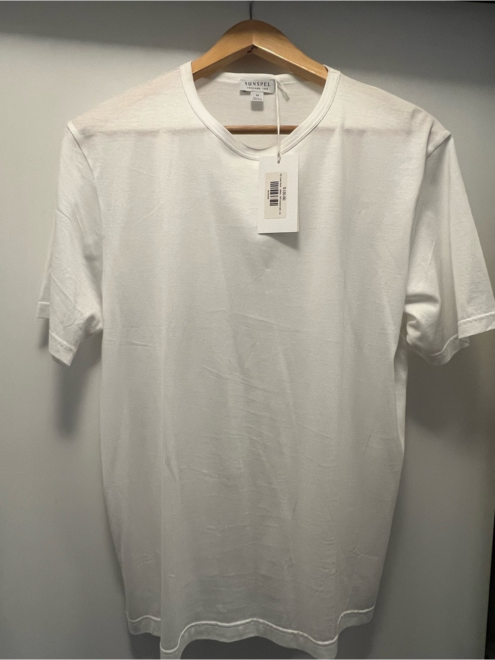 Sunspel White Short Sleeve Crew T-Shirt